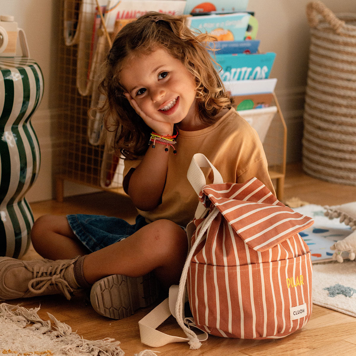 Joan Kids Terracotta Stripes Cream