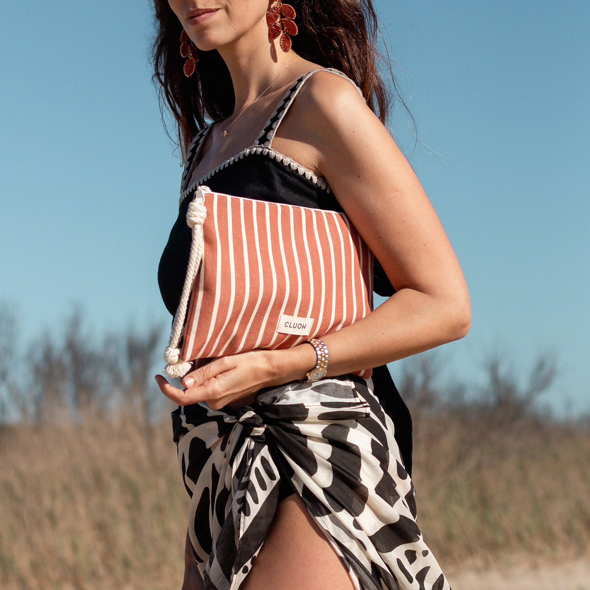 Stina Flat Terracotta Stripes Cream