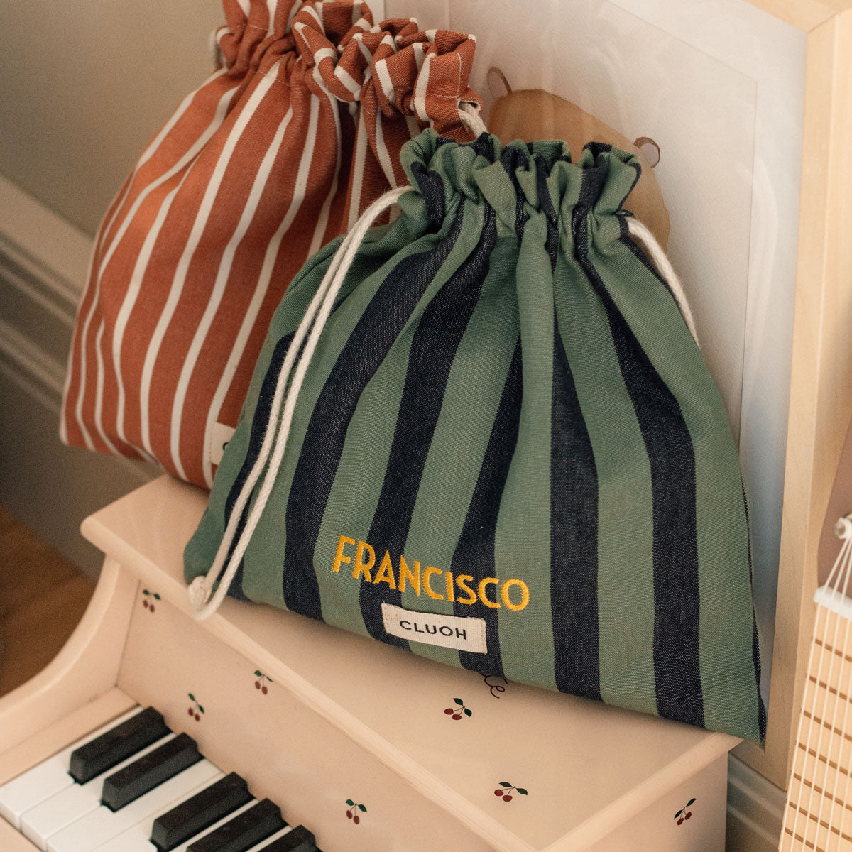 Gi Kids Stripes Green & Midnight Blue