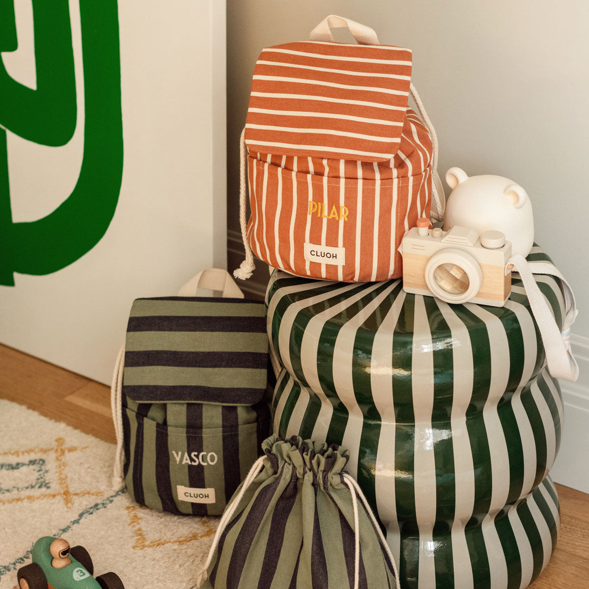 Joan Kids Terracotta Stripes Cream