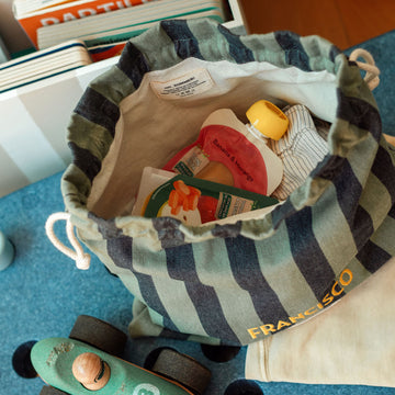 Gi Kids Stripes Green & Midnight Blue
