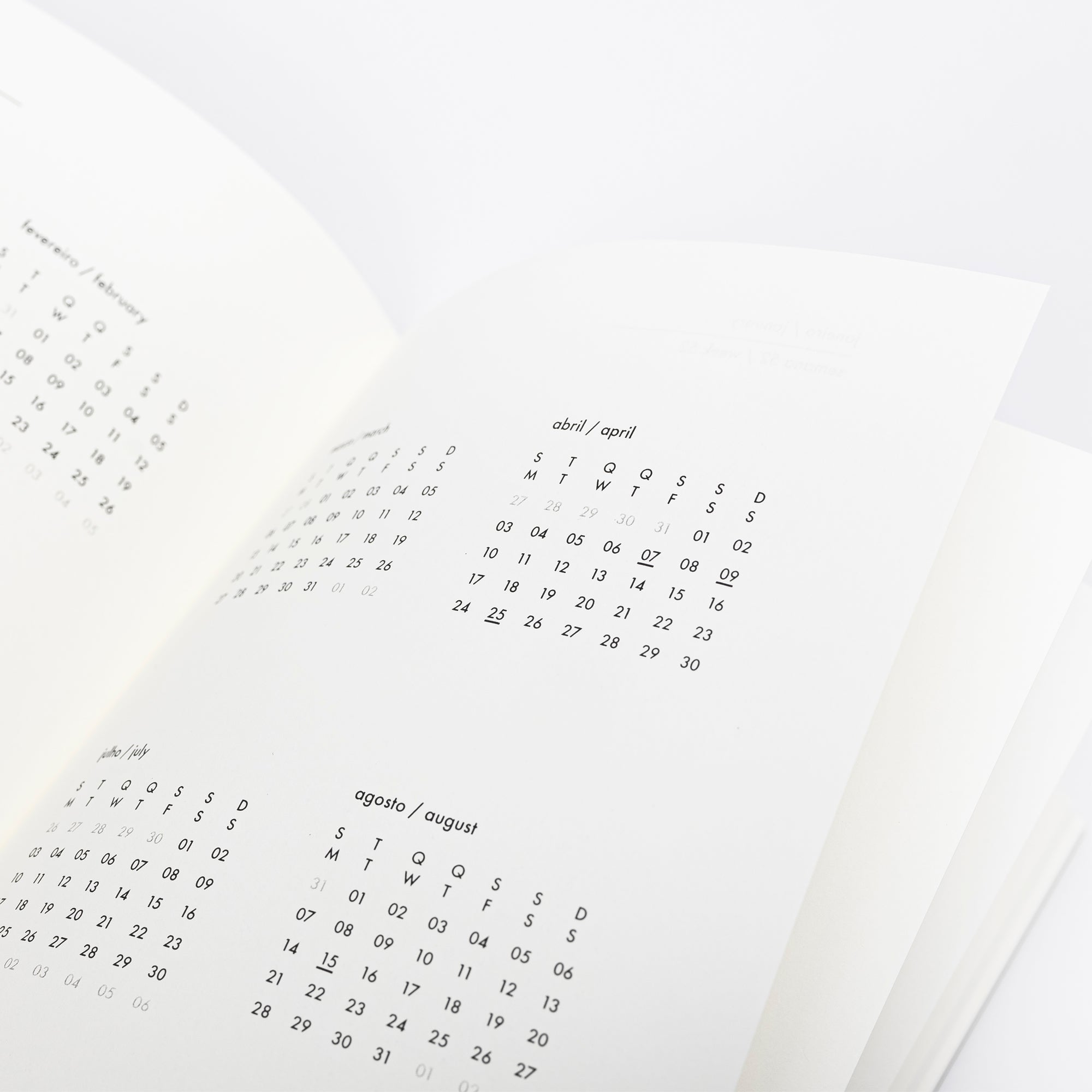 Caderno mês a mês 2026 INUSITADO