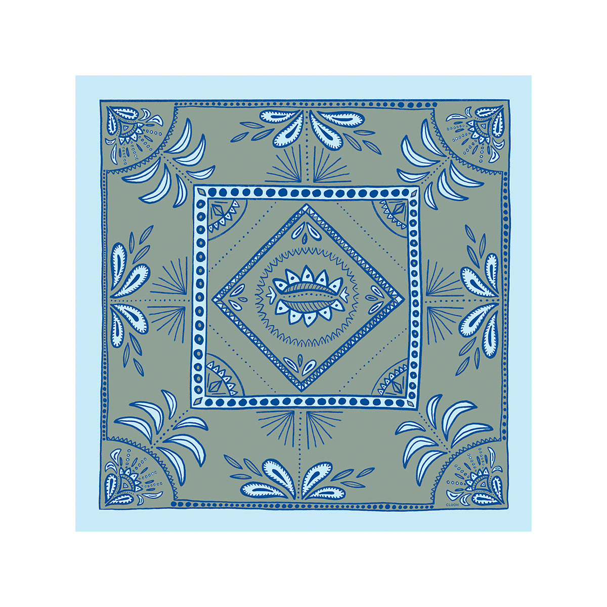 Mini Iris Bandana Cobalt