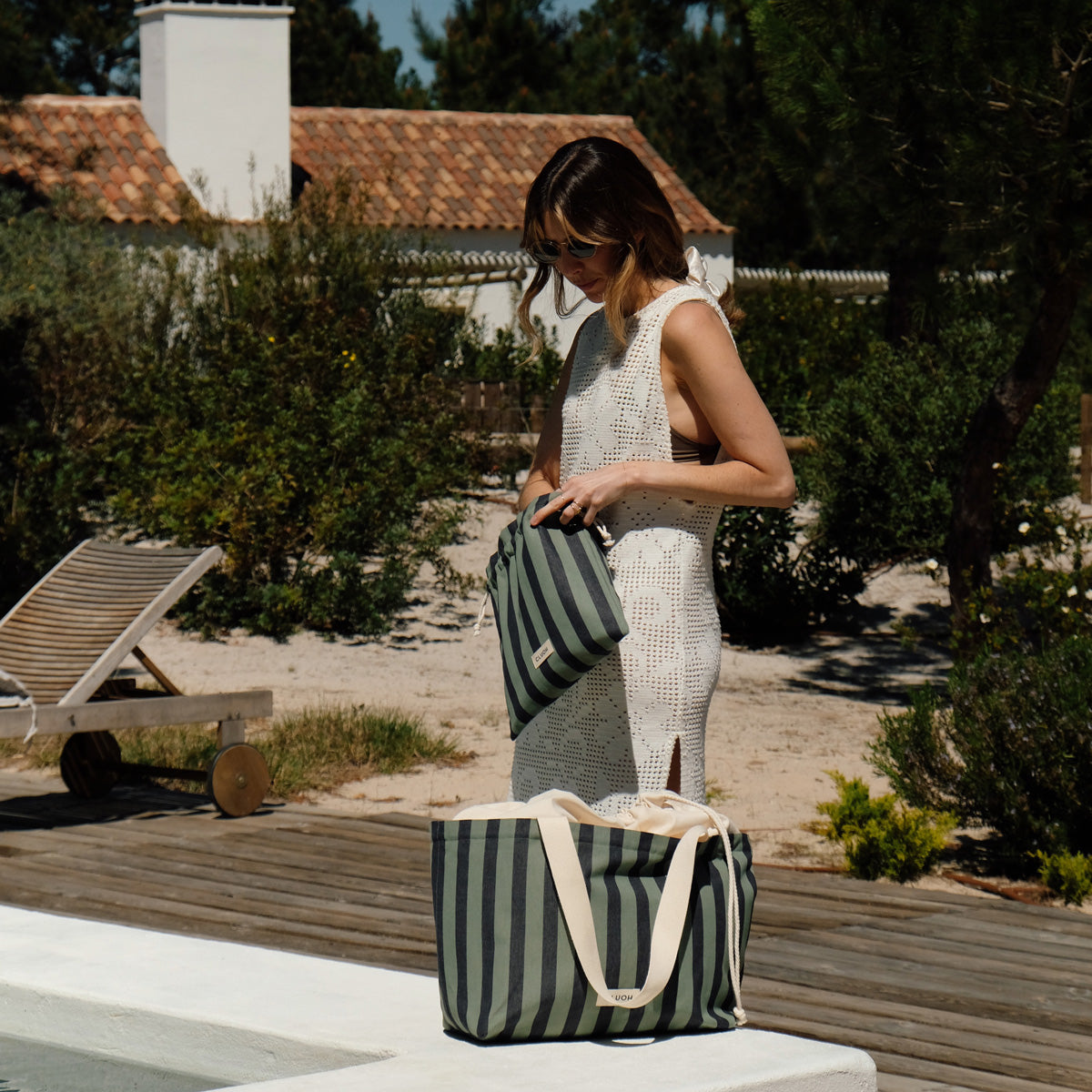 Karl Stripes Green & Midnight Blue