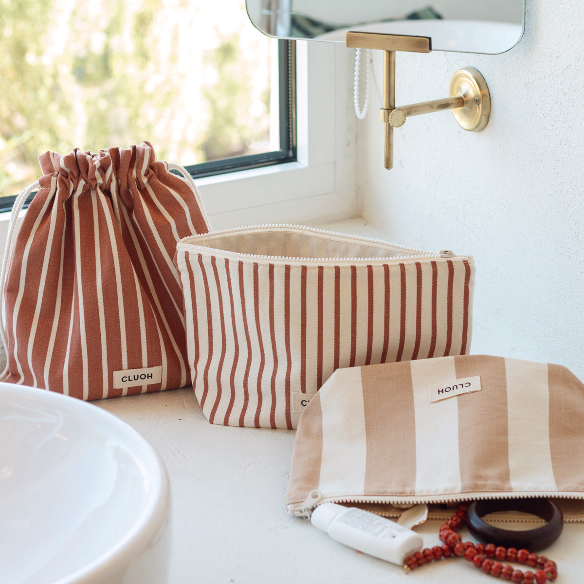 Gi Terracotta Stripes Cream