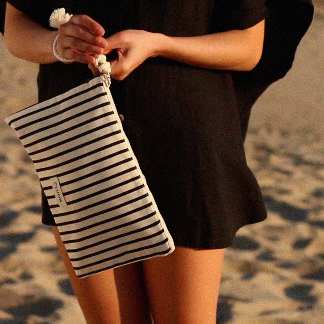 Stina Flat Slim Stripes Black